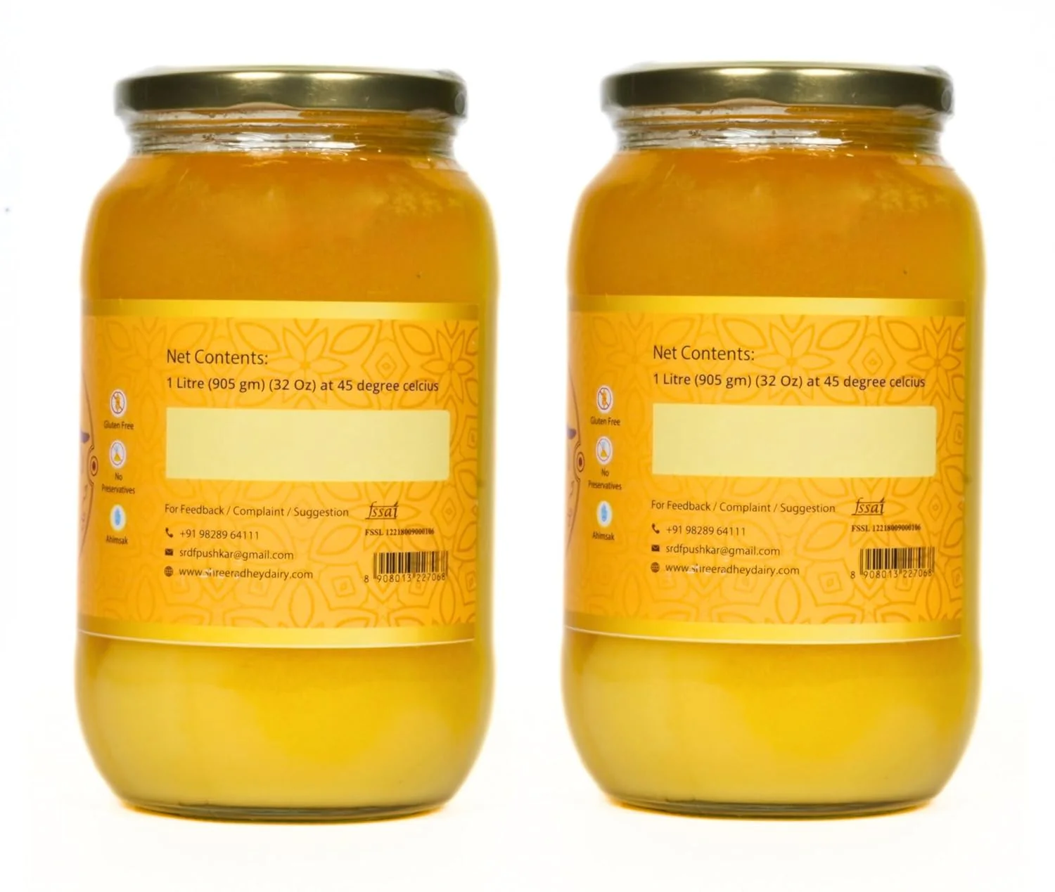 100% Natural A2 Bilona Gir Cow Ghee By Swarnamrit | Traditional Bilona Method Healthy Pure Desi Ghee Good For Bakes Cookies | 2 Litre (1 Litre * 2) 67.6 Ounce | Jar Pack - Image 2