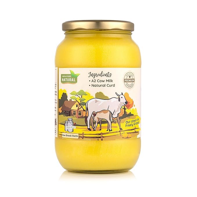 100% Natural A2 Desi Cow Ghee By Kasutam | Rich In Vitamins, Minerals Healthy Desi Cow Ghee Perfect For Overall Health | 2 Litre (1 Litr * 2) 67.6 Ounce | Jar Pack - Image 5