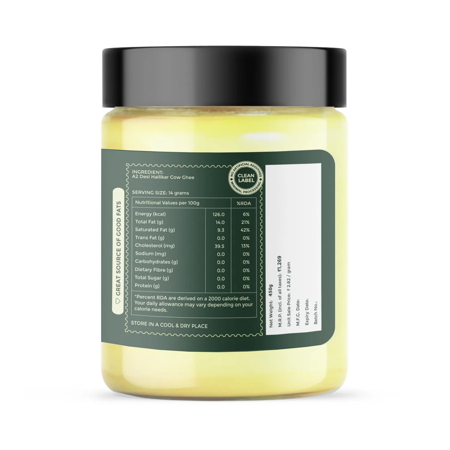 100% Natural A2 Desi Halikar Cow Ghee By Bhoomi Farms | Curd-Churned Healthy Indian Gir Cow Ghee Good For Roast Makhana | 900ml (450ml * 2) 30.4 Ounce | Jar Pack - Image 2