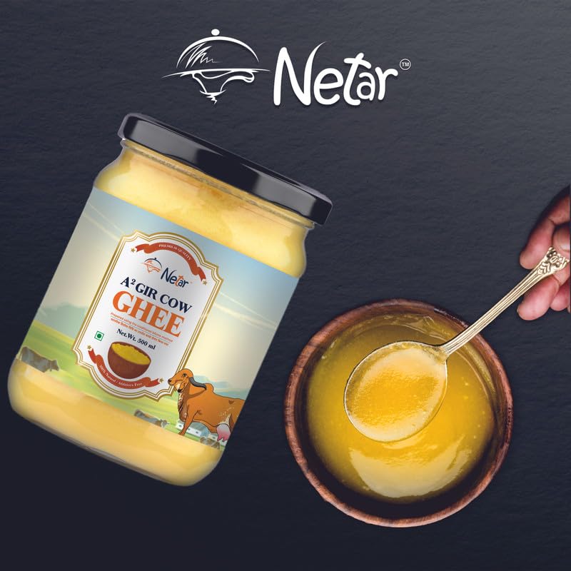 100% Natural A2 Gir Cow Ghee By Netar | Rich In Vitamins A & E Healthy Desi Ghee For Laddus | (500ml) 16.9 Ounce | Jar Pack - Image 4