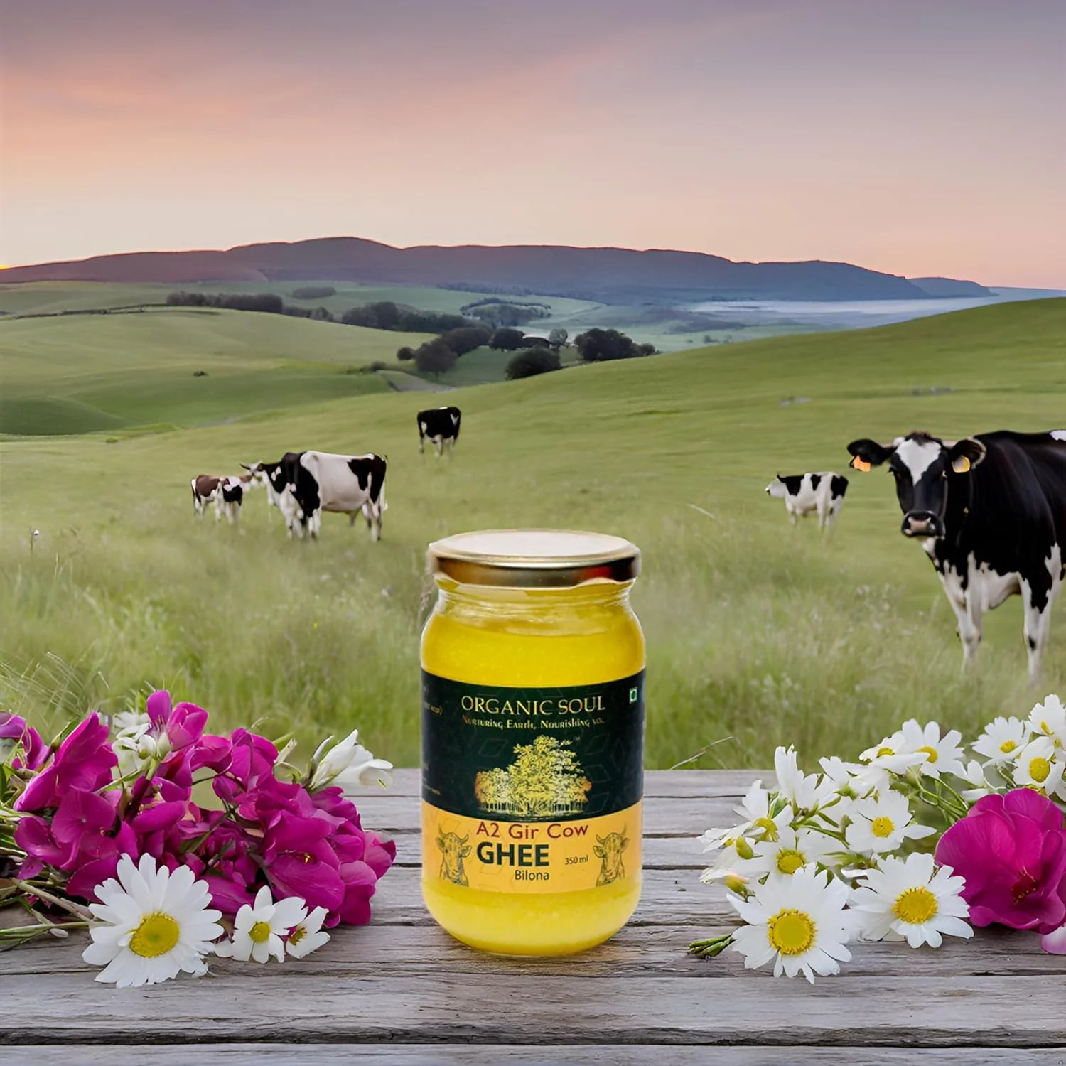 100% Natural A2 Gir Cow Ghee By Organic Soul | Naturally Rich Taste & Aroma Desi Pure Cow Ghee Perfect For Roti, Sabji | (350ml) 11.8 Ounce | Jar Pack - Image 5