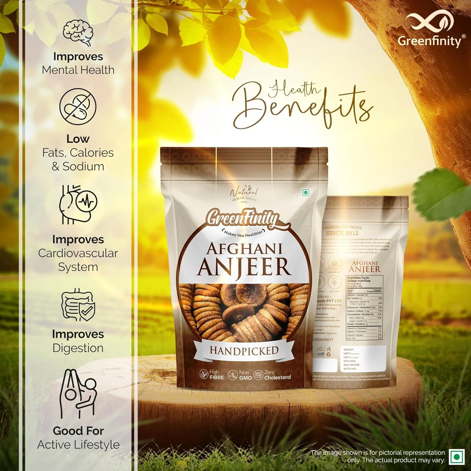 100% Natural Afghani Anjeer Dried Figs By GreenFinity 1kg, (250gm, Pack Of 4) | Natural Organic Dry Fruits Good Nutritious Snack | 35.2 Ounce - Image 3