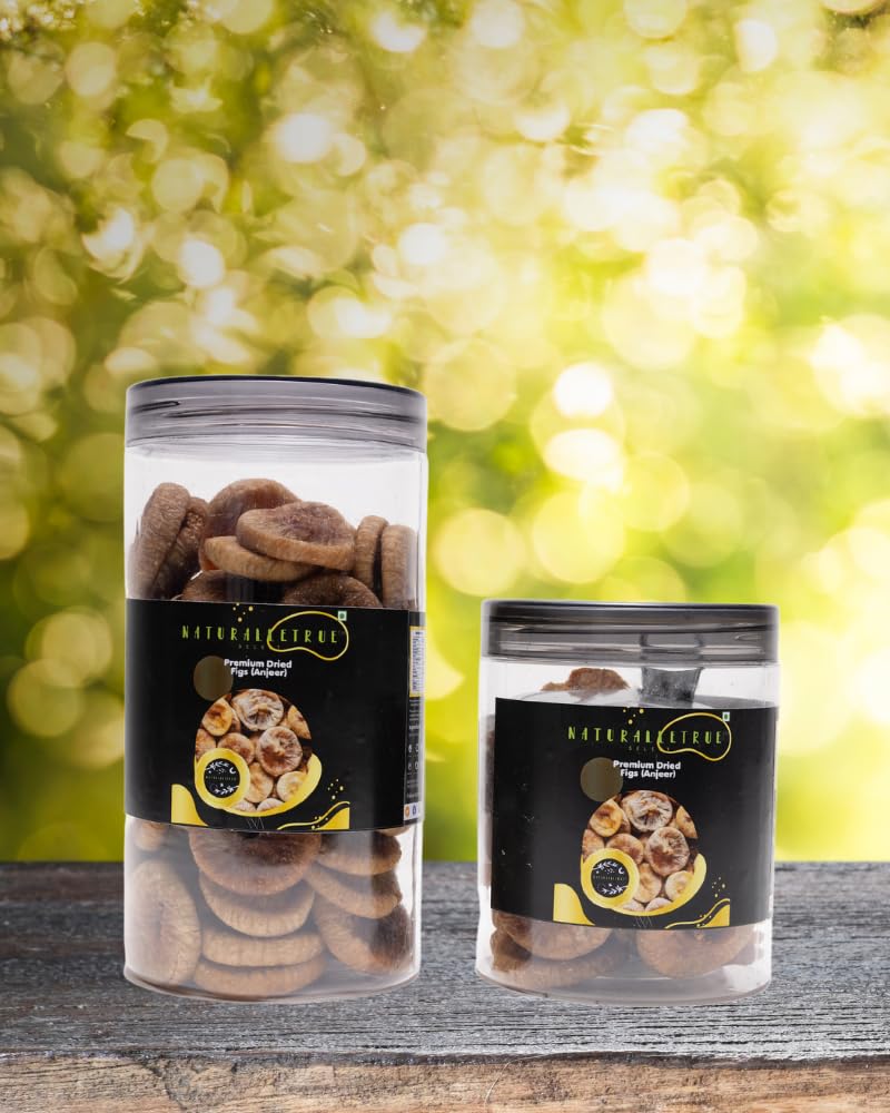 100% Natural Afghani Dried Figs Anjeer By Naturalle True 1kg, (500gm* Pack Of 2) | Soft Dried Afghani Anjeer Jar Pack | Rich Source Of Fibre Calcium & Iron | Low In Calories Fat-free | 35.2 Ounce