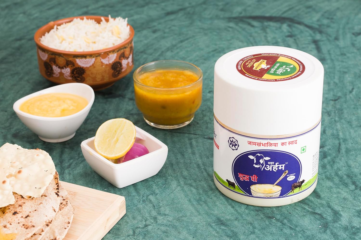 100% Natural Buffalo Shudh Desi Ghee By Maha Arham | Rich In Vitamin A & D Healthy Pure Desi Ghee Perfect For Deep Frying | (500ml) 16.9 Ounce | Jar Pack - Image 3