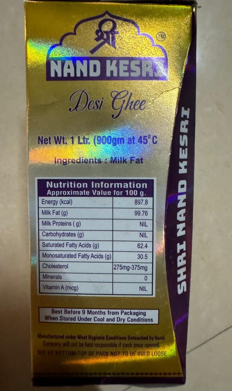 100% Natural Cow'S Ghee By Shri Nand Keshri | Good Source Of Healthy & Pure Ghee Perect For Nourishing The Body | 2 Litre (1 Litr * 2) 67.6 Ounce | Box Pack - Image 4
