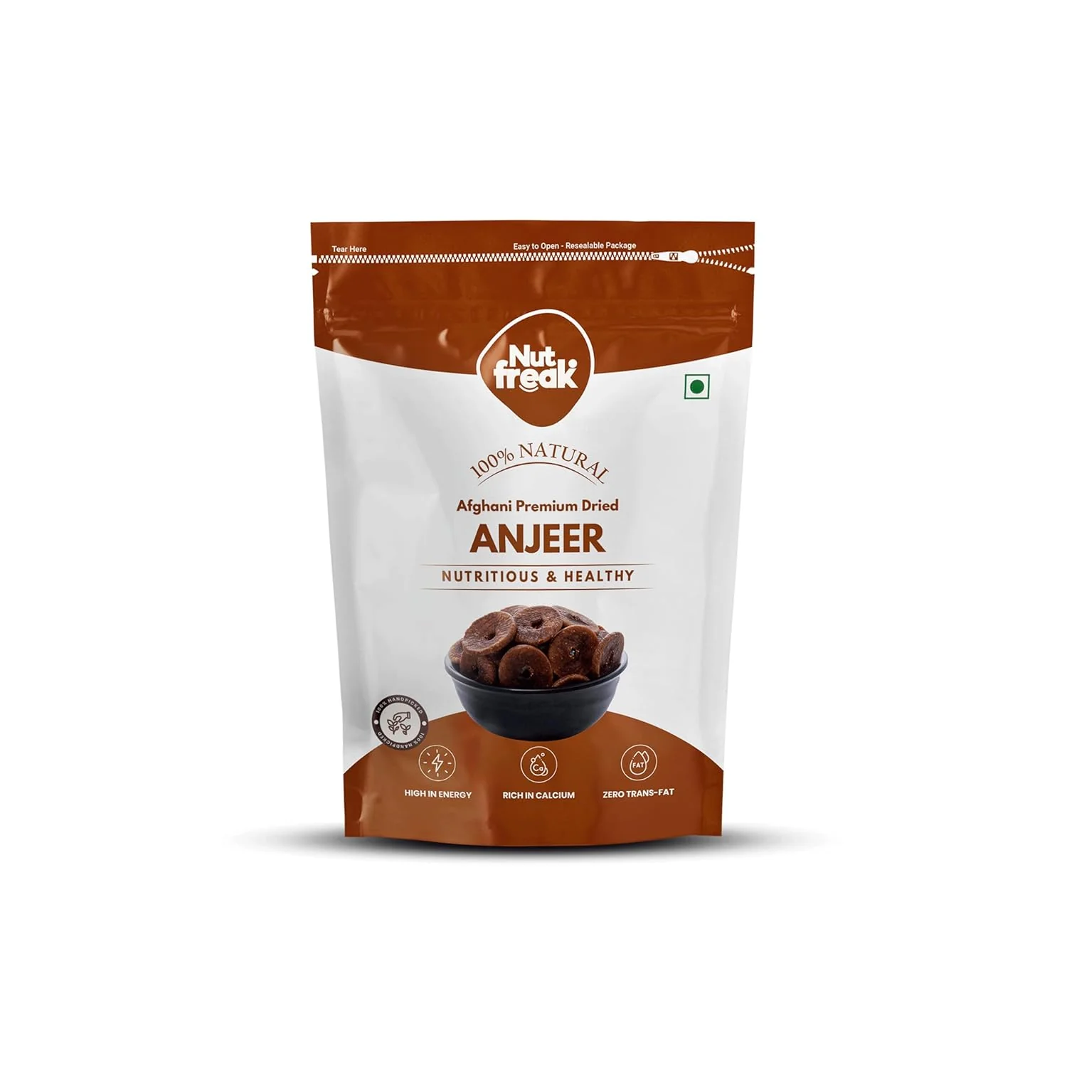 100% Natural Dried Afghani Anjeer By Nut Freak 500gm, | Nutritious & Natural Dried Figs Jumbo Size & Bright Colour | Healthy Snack Dry Fruit Nut | 17.6 Ounce