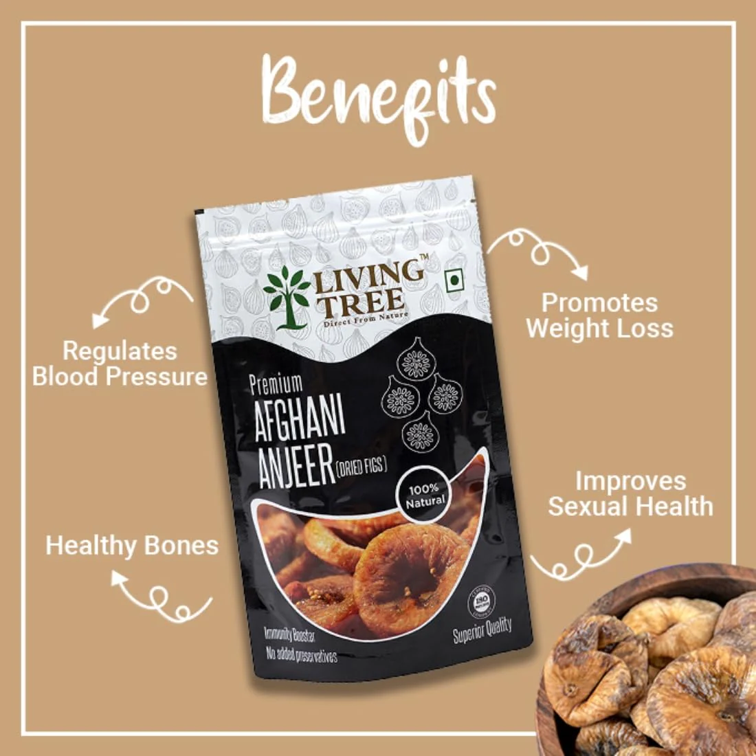 100% Natural Premium Afghani Anjeer (Dried Figs) By Living Tree 200gm, | Weight Loss Healthy Bones Improves | Immunity Boost | 7.0 Ounce | Pack Of 2 - Image 5