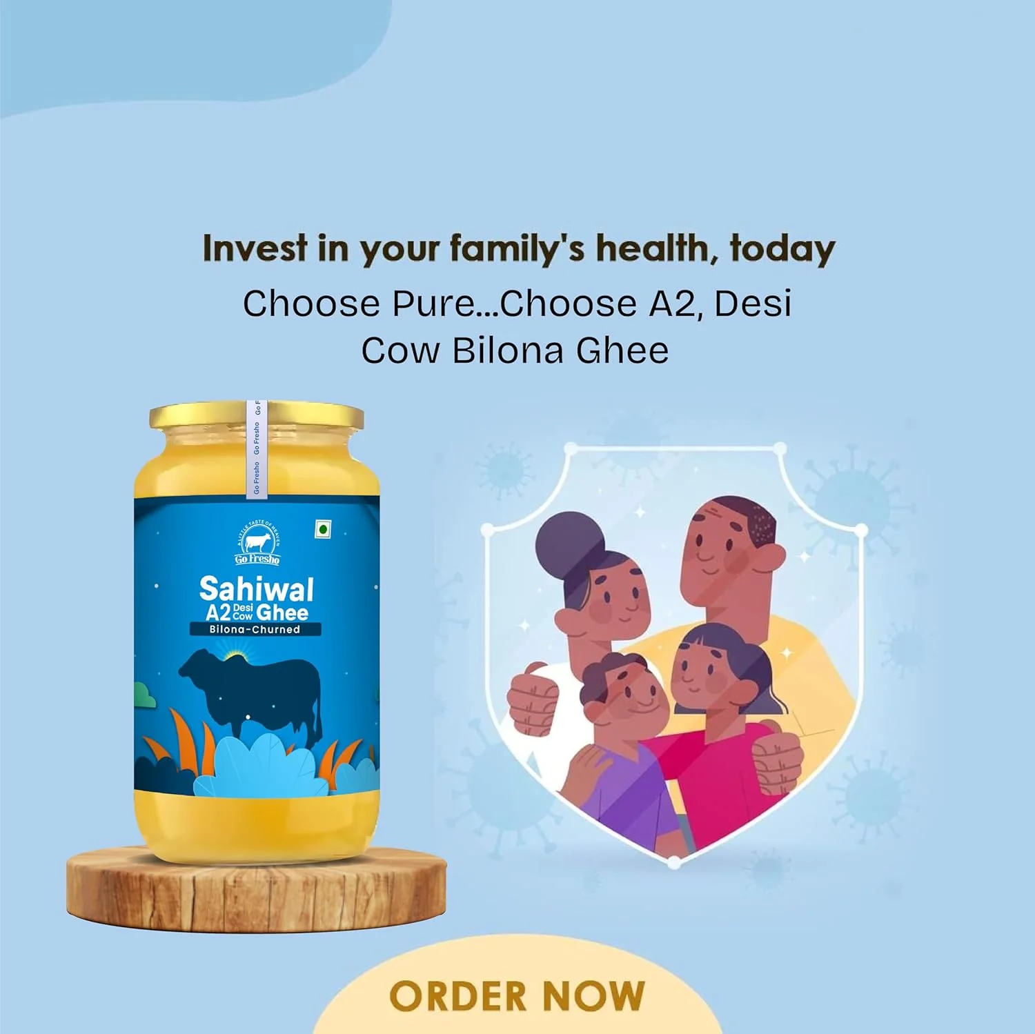 100% Natural Sahiwal A2 Desi Cow Ghee By Go Fresho | High In Vitamins A, D & Healthy Desi Ghee Good For Boost Immunity | (100ml) 3.3 Ounce | Jar Pack - Image 5