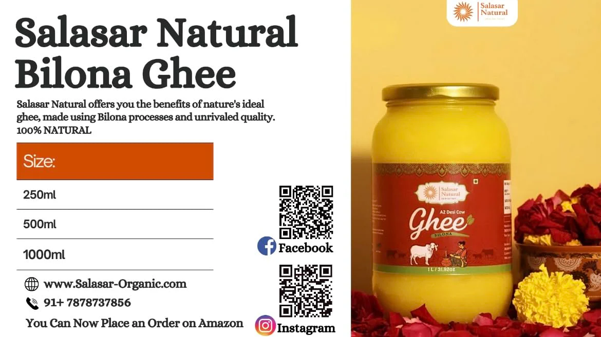100% Pure A2 Bilona Desi Cow Ghee By Salasar Organic | Bilona Method Curd-Churned Pure Desi Ghee Good For Cooking | (250ml) 8.4 Ounce | Jar Pack - Image 4
