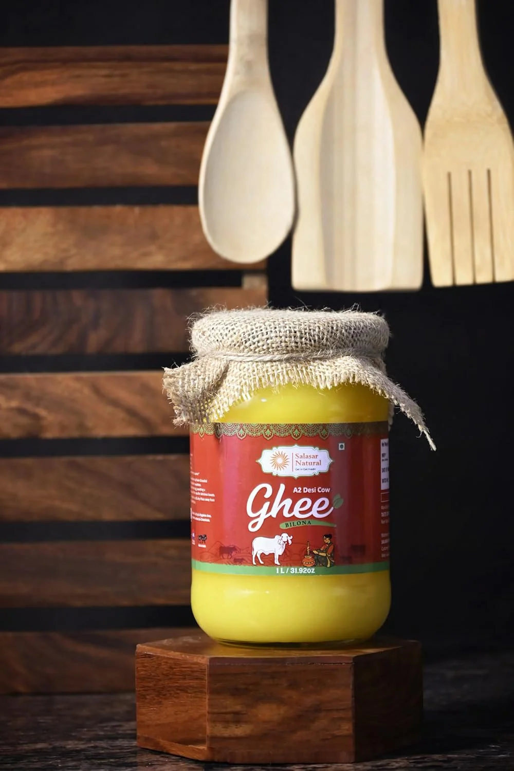 100% Pure A2 Bilona Desi Cow Ghee By Salasar Organic | Bilona Method Curd-Churned Pure Desi Ghee Good For Cooking | (250ml) 8.4 Ounce | Jar Pack - Image 5