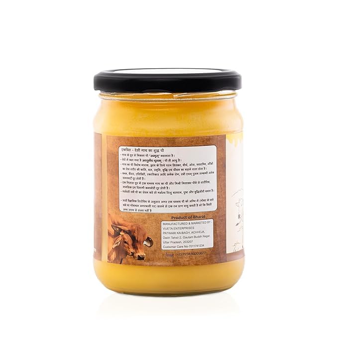 100% Pure A2 Desi Cow Ghee By Ekatrit | Natural & Healthy Fragrance Belona Cow Ghee Perfect For Pooja | (500ml) 16.9 Ounce | Jar Pack - Image 5