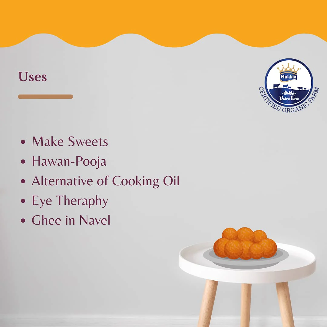 100% Pure Cow Desi Ghee By Brijmohan | Rich In Calcium & Minerals Healthy Desi Cow Ghee Good For Bones Health | (500ml) 16.9 Ounce | Jar Pack - Image 5