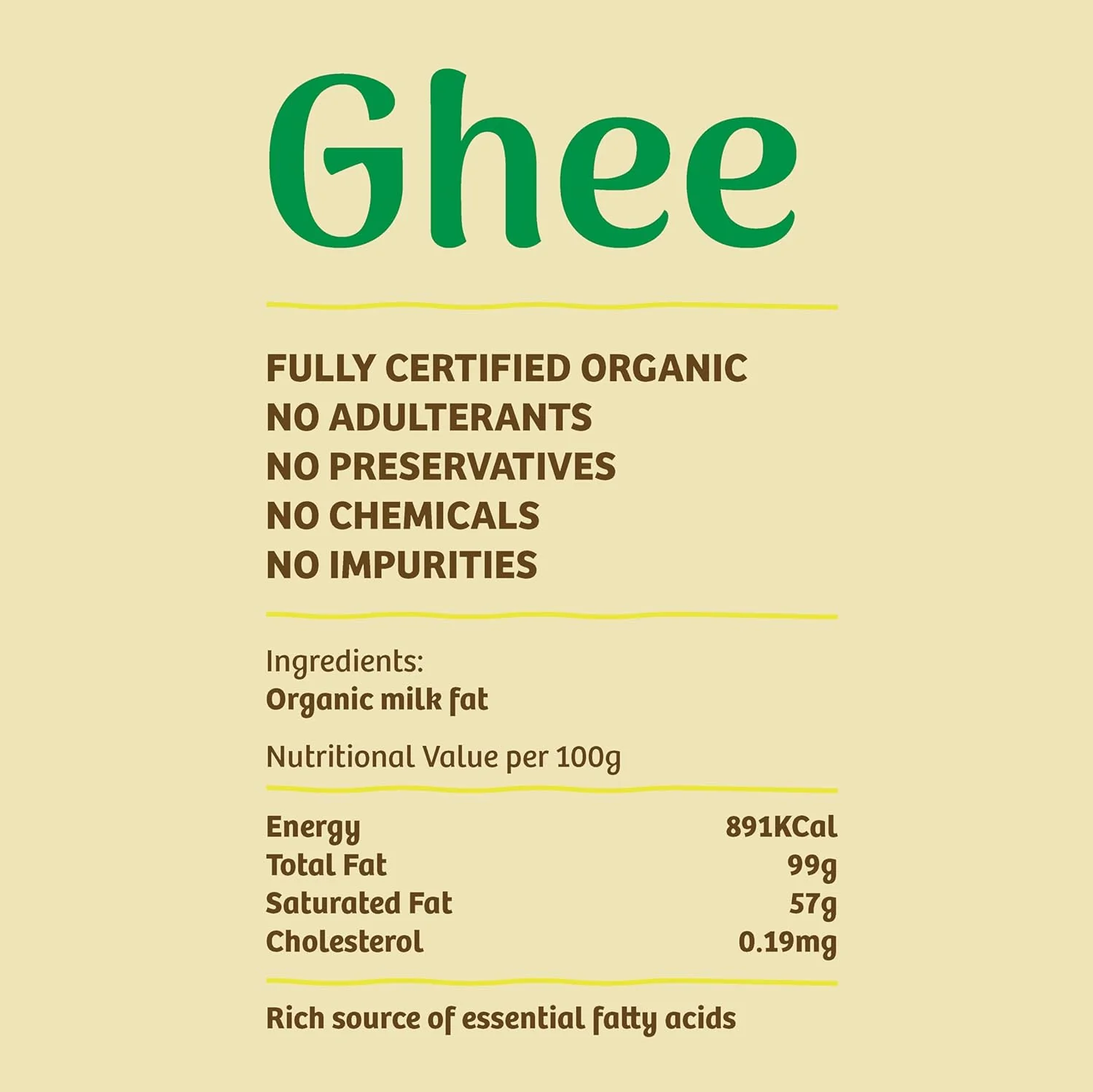 100% Pure Desi Cow Ghee By Farm Connect | Good Source Of Protein Fiber Healthy Desi Ghee Helps Maintain Good Health | (500ml) 16.9 Ounce | Jar Pack - Image 2