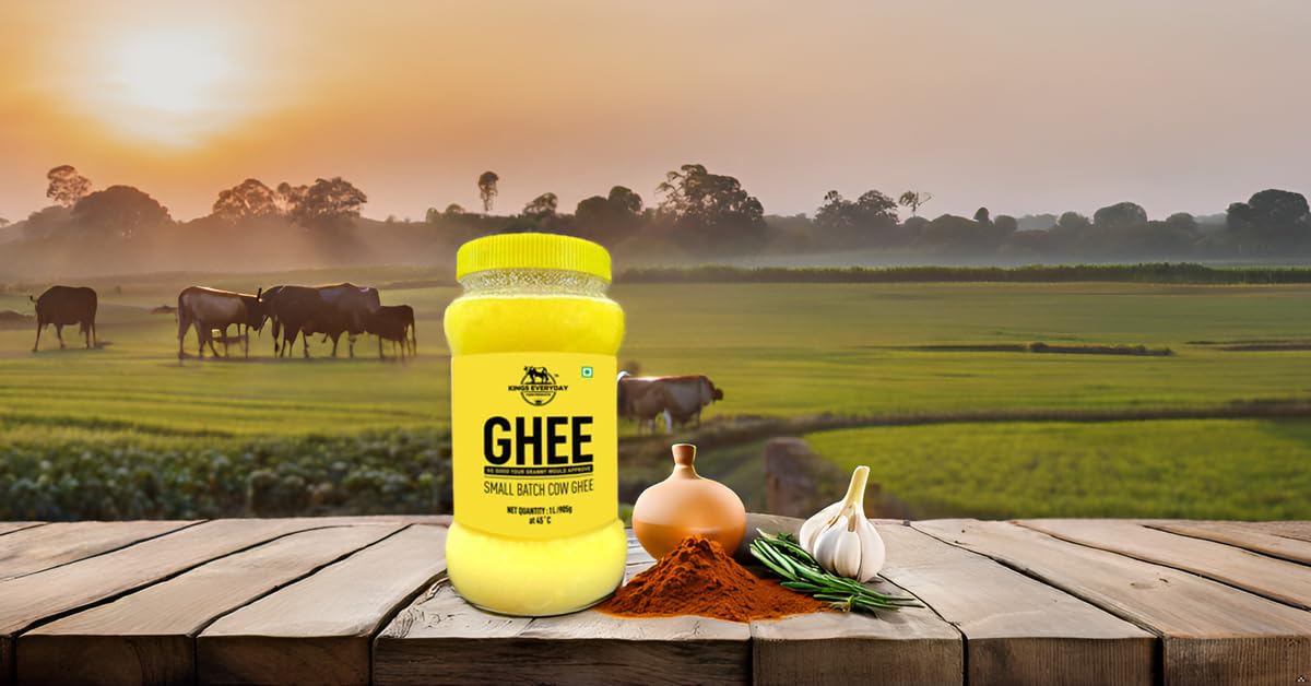 100% Pure Desi Daanedaar Cow Ghee By Kings Everyday | Rich Aroma & Taste Cow Ghee Ideal For Puja | 2 Litre (1 Litr * 2) 67.6 Ounce | Jar Pack - Image 4