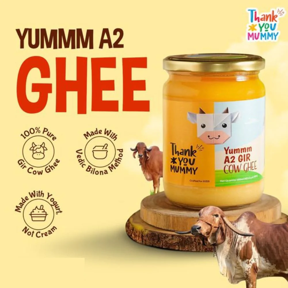 100% Pure Yummm A2 Cow Desi Ghee By Thank You Mummy | Good Source Of Protein Fiber Healthy Desi Ghee Perfect For Bakes Cookies | (500ml) 16.9 Ounce | Jar Pack - Image 2