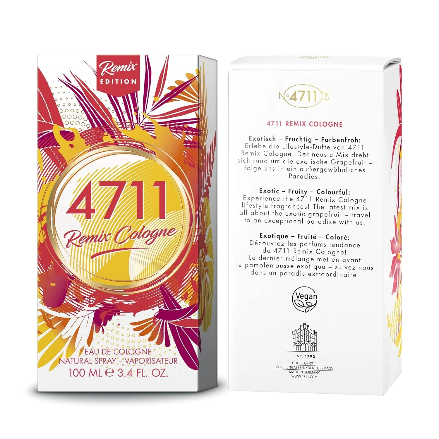 4711 Acqua Colonia Remix Grapefruit Eau De Cologne 100ml 3.4 Fl.oz. | Perfect Long Lasting Fragrance For Men & Women - Image 6