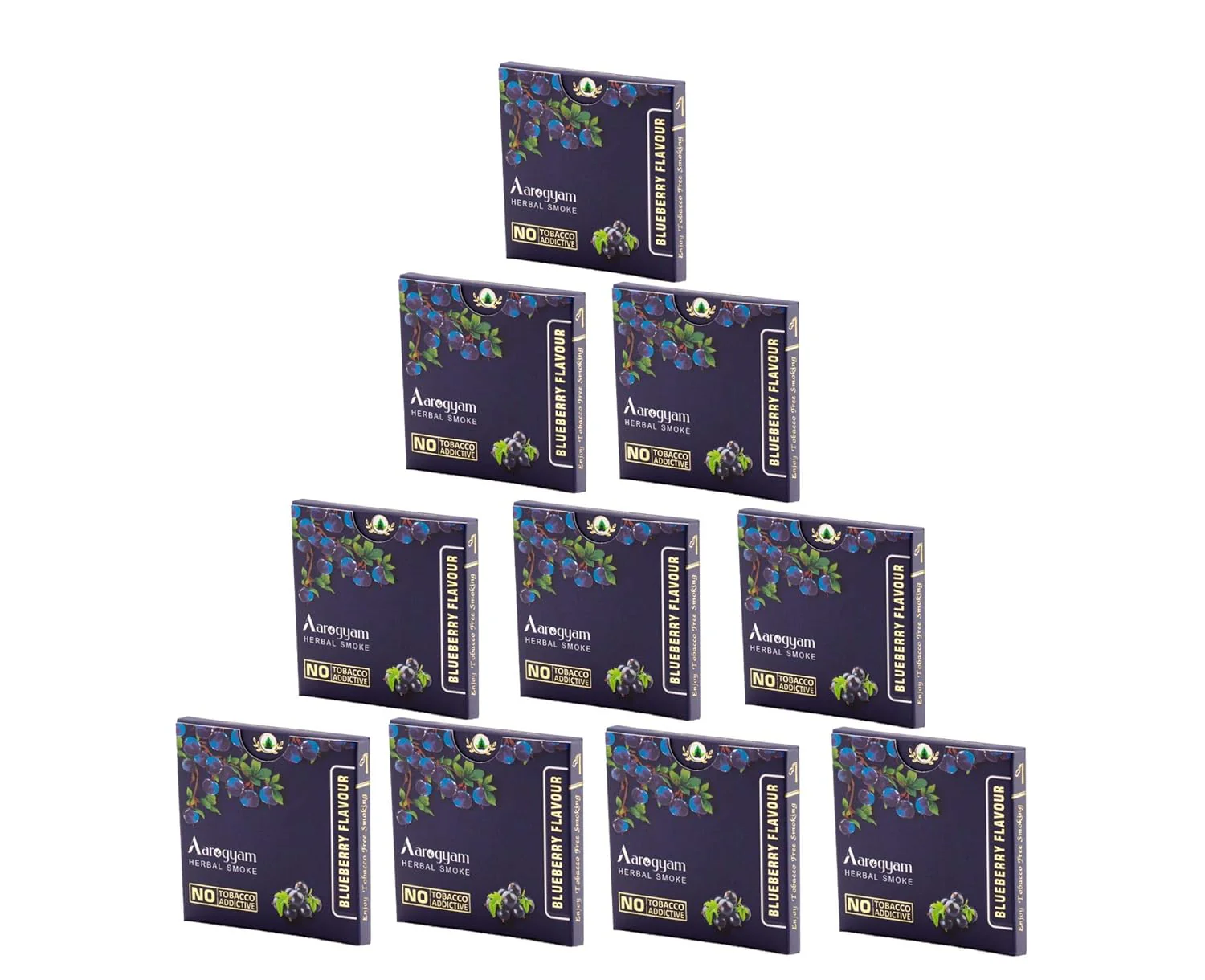 Aarogyam Herbals 100% Tobacco & Nicotine Free Cigarette For Relieve Stress & Mood Enhance Product For Smokers - 10 Sticks In Each Packet Blueberry Flavour, Pack Of 10 - Image 3