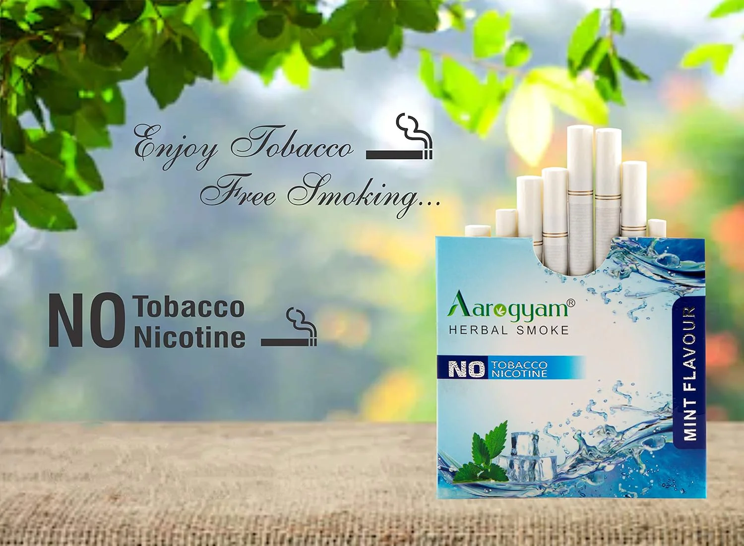 Aarogyam Herbals 100% Tobacco & Nicotine Free Cigarette For Relieve Stress & Mood Enhance Product For Smokers - 10 Sticks In Each Packet Mint Flavour, Pack Of 10 - Image 4