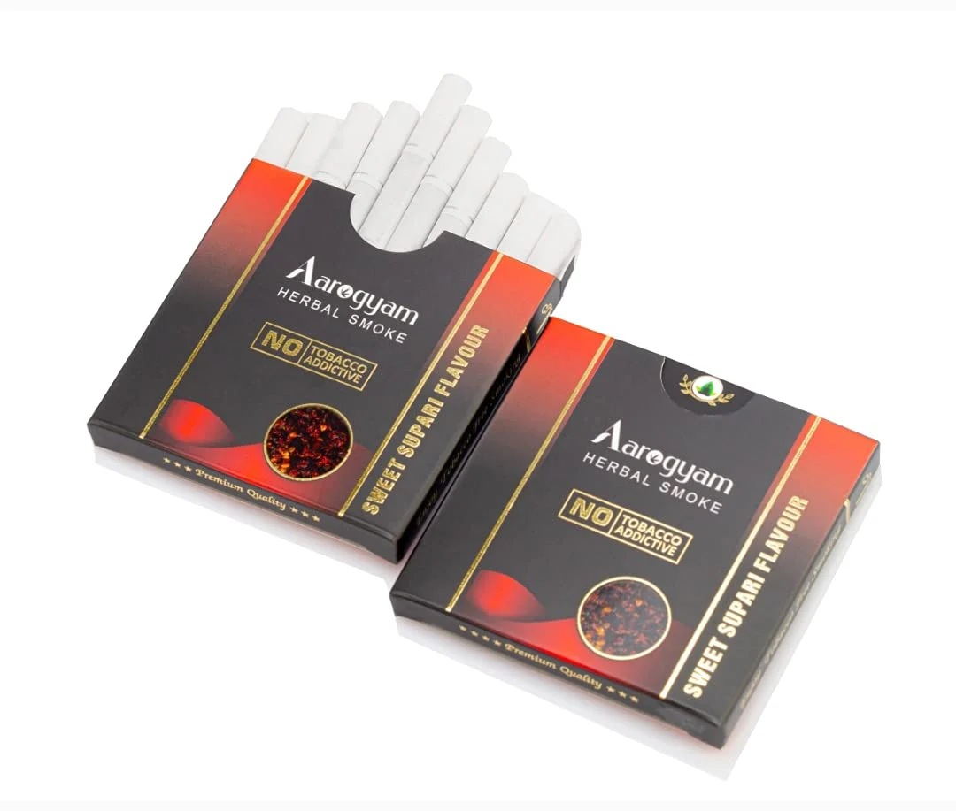 Aarogyam Herbals 100% Tobacco & Nicotine Free Cigarette For Relieve Stress & Mood Enhance Product For Smokers - 10 Sticks In Each Packet Sweet Supari Flavour Pack Of 2 - Image 4