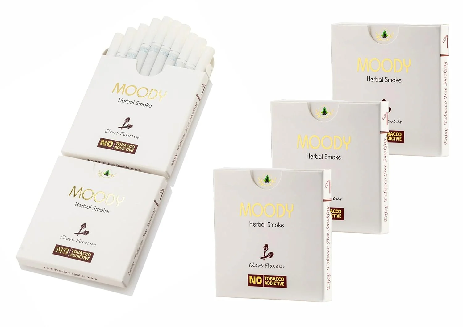 Aarogyam Herbals Cigarette 100% Tobacco & Nicotine Free Smoke, For Relieve Stress & Mood Enhance Of Smokers - 10 Sticks In Each Packet Clove Flavour 5 Packets