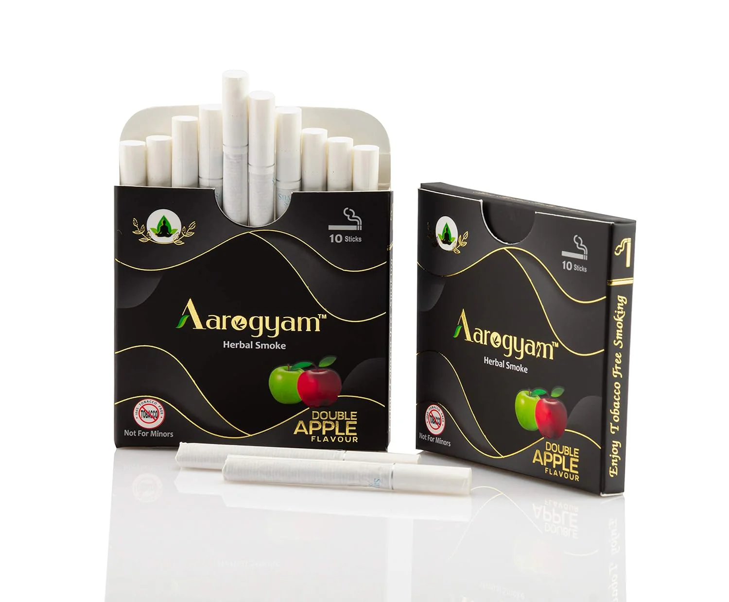 Aarogyam Herbals Tobacco & Nicotine Free Flavored Smoke For Relieve Stress And Mood Enhance Product - Double Apple, Strawberry, Paan Masala Flavour - Pack Of 3 30 Sticks - Image 3