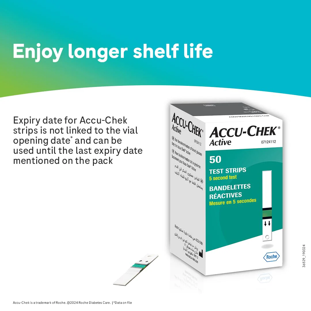 Accu-Chek Active Blood Glucose Glucometer Kit With Vial Of 10 Strips, 10 Lancets And A Lancing Device Free For Accurate Blood Sugar Testing - Image 6