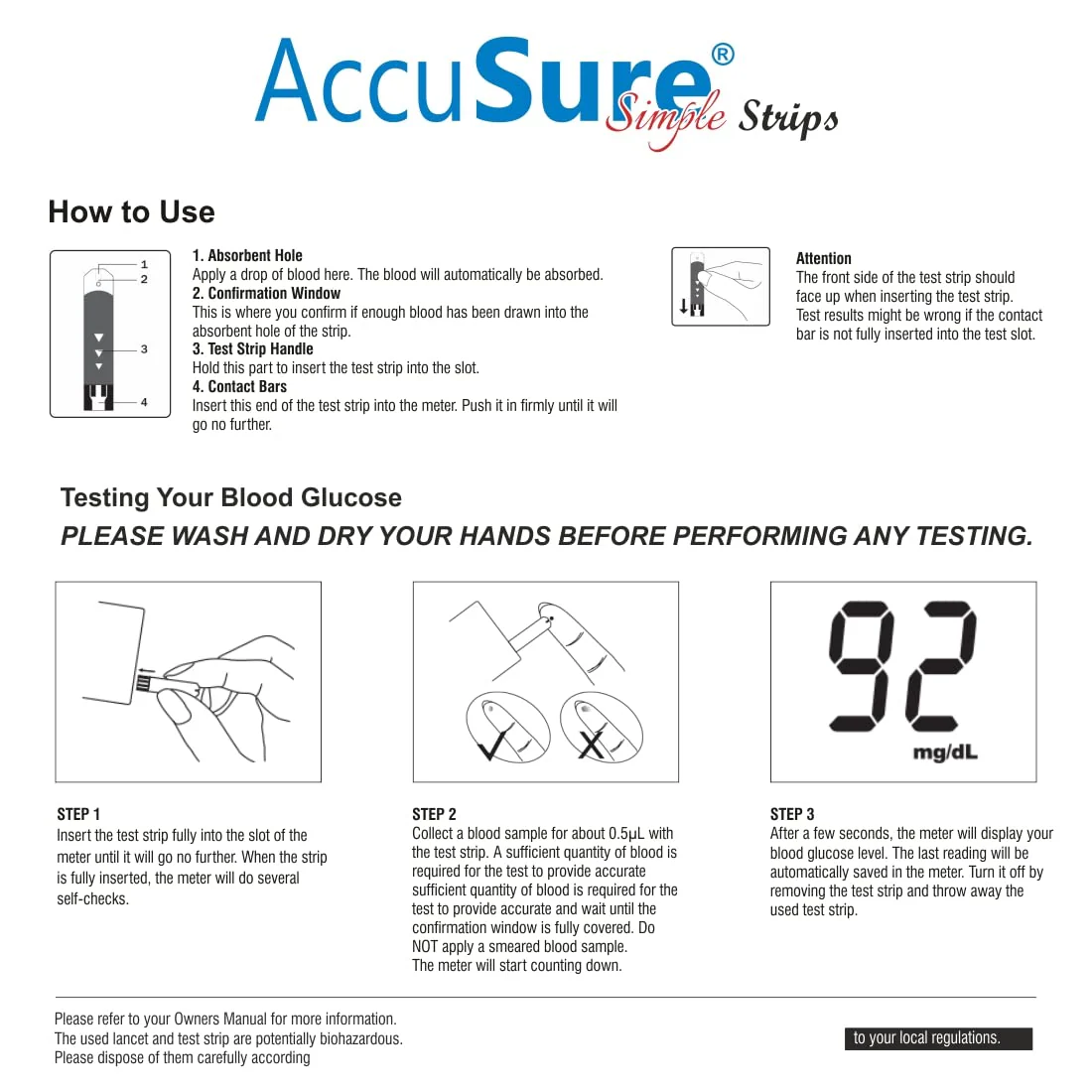 AccuSure Simple Blood Glucose Test Strip - 25 Strips - Image 5