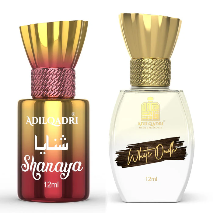 ADILQADRI SHANAYA & WHITE OUDH ATTAR COMBO | ARABIC FRENCH & STRONG MASCULINE SCENT | LONG LASTING ALCOHOL-FREE ROLL-ON ATTAR FOR MEN & WOMEN |12ML 0.4 FL.OZ. EACH PACK OF 2 - Image 3