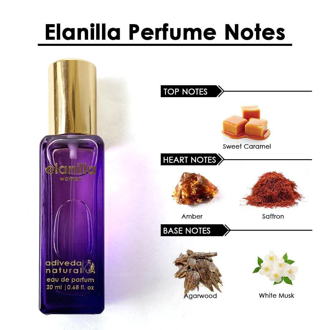 Adiveda Natural Cupid & Elanilla Women Eau De Parfum Each 20ml 0.68 Fl.oz. | White Oud , Vanilla Pocket Perfume For Men & Women | Combo Of 2 - Image 3