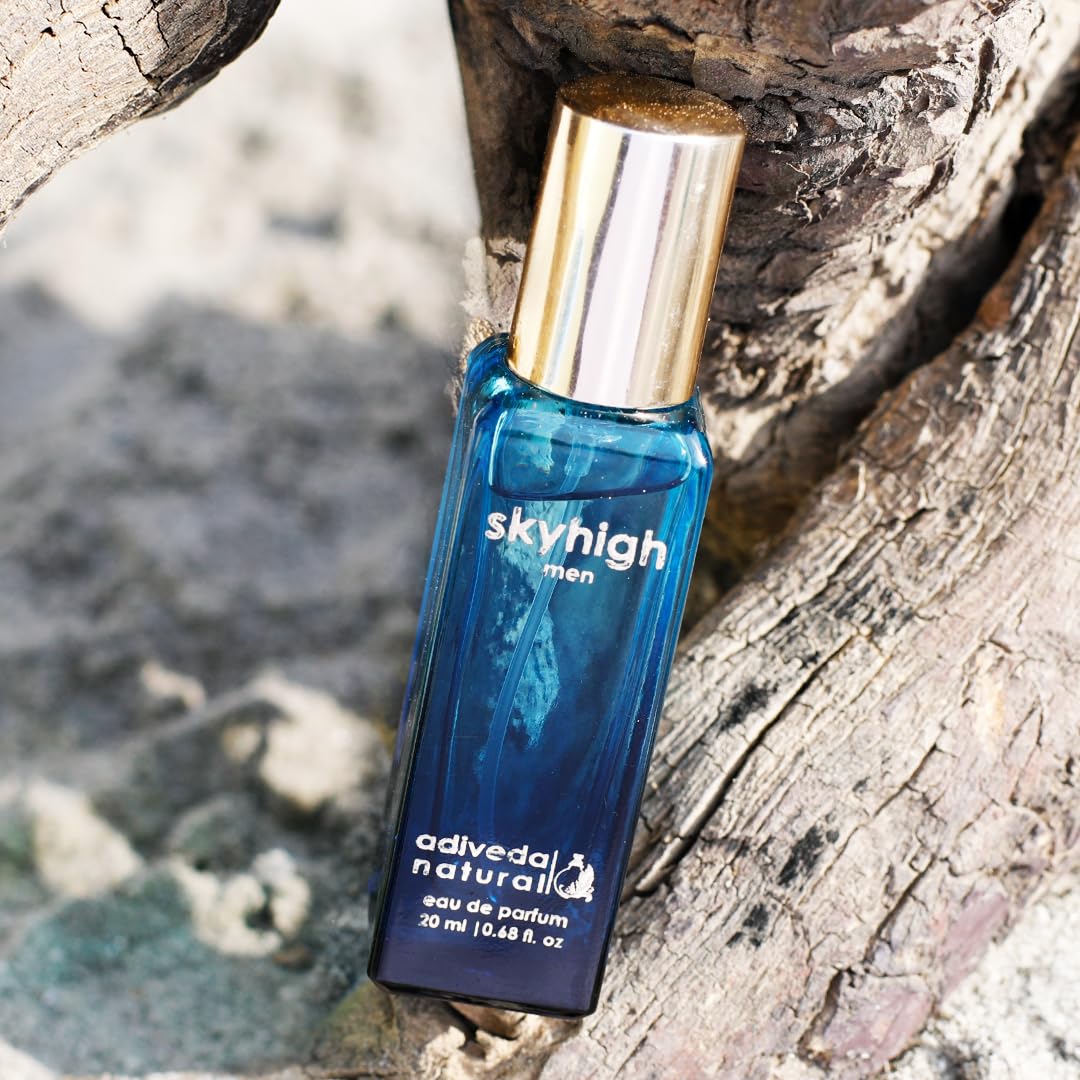 Adiveda Natural Cupid Unisex & Skyhigh Men Eau De Parfum 20ml Each 0.68 Fl.oz. White Oud | Ocean Fresh Pocket Perfume For All | Combo Of 2 - Image 4