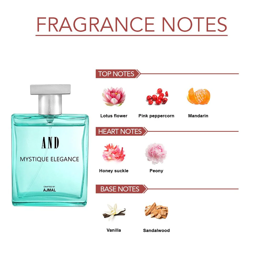 Ajmal And Mystique Elegance Eau De Parfum 100ml 3.4 Fl.oz. Gift For Women | Long Lasting Spray - Image 4