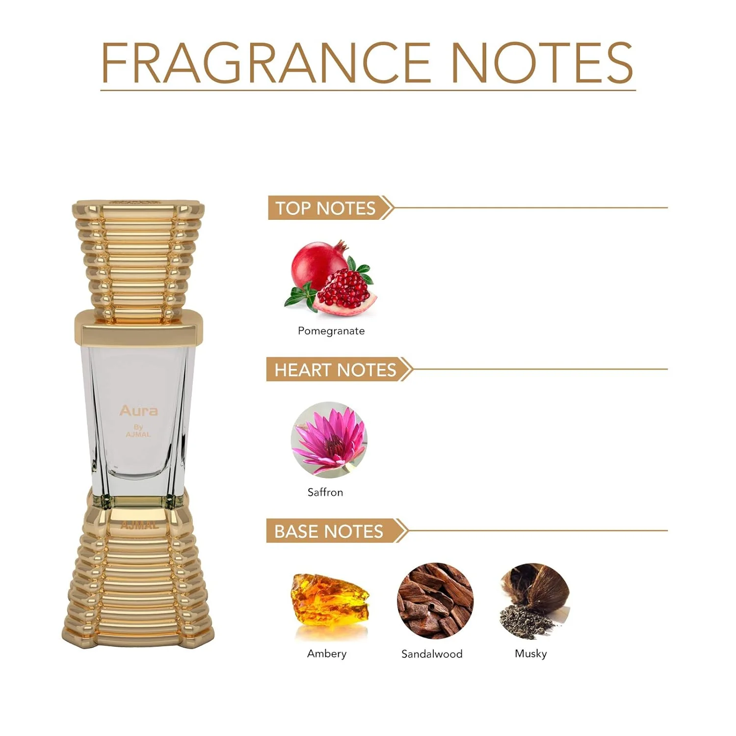 Ajmal Aura Concentrated Perfume Oil Floral Fruity Alcohol-free Attar 10ml 0.3 Fl.oz. & Oudh Mukhallat Concentrated Perfume Oil Oriental Oudhy Alcohol-free Attar 6ml 0.2 Fl.oz. For Unisex | Pack Of 2 - Image 3
