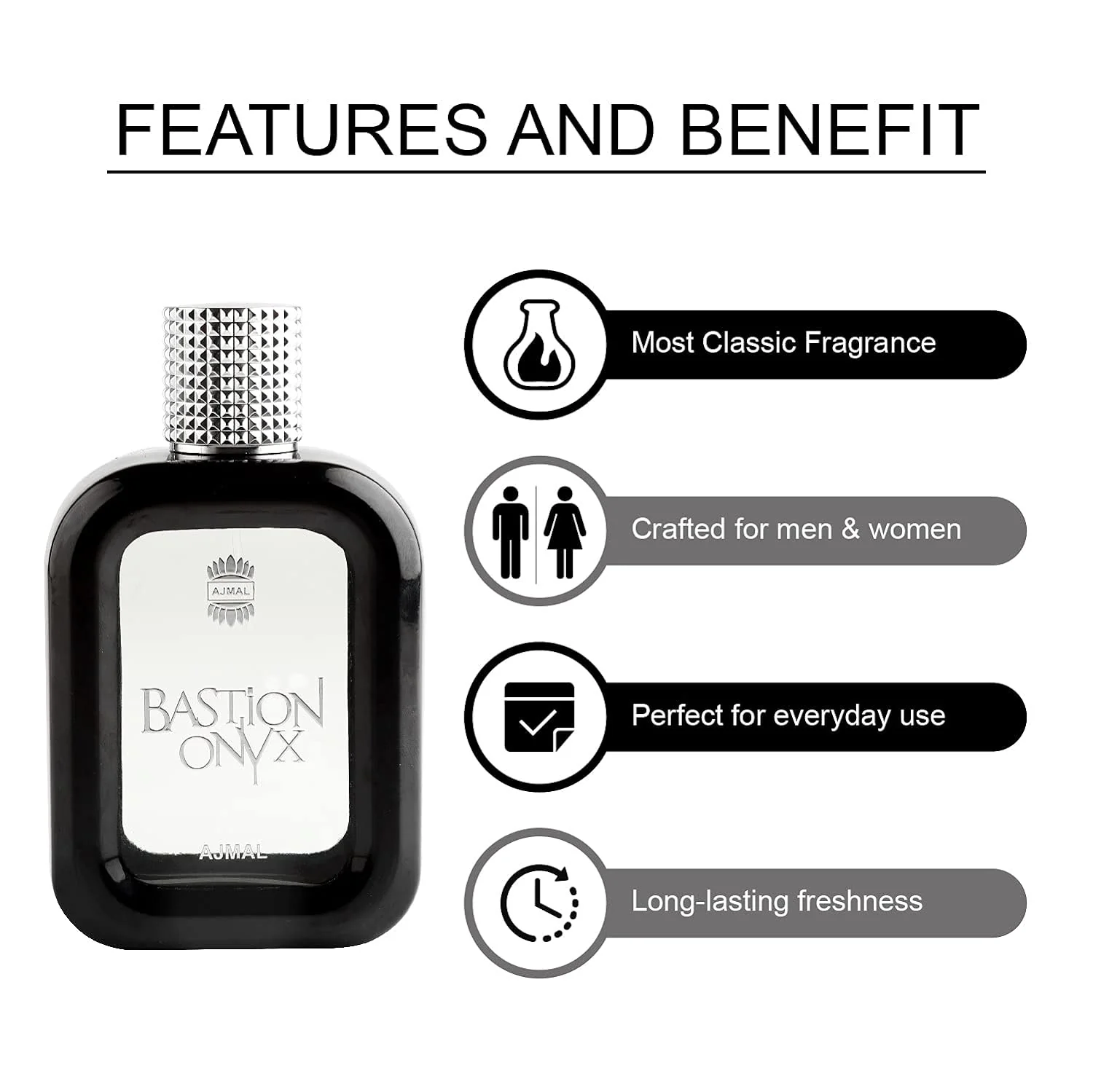 Ajmal Bastion Onyx Eau De Perfume 100ml 3.4 Fl.oz. | Long Lasting Perfume Gift For Men - Image 7