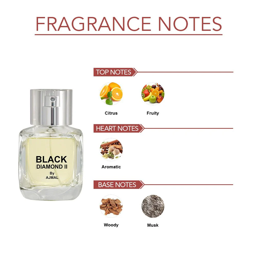 Ajmal Black Diamond II Eau De Parfum 100ml 3.4 Fl.oz. Gift For Men | Long Lasting Spray - Image 4