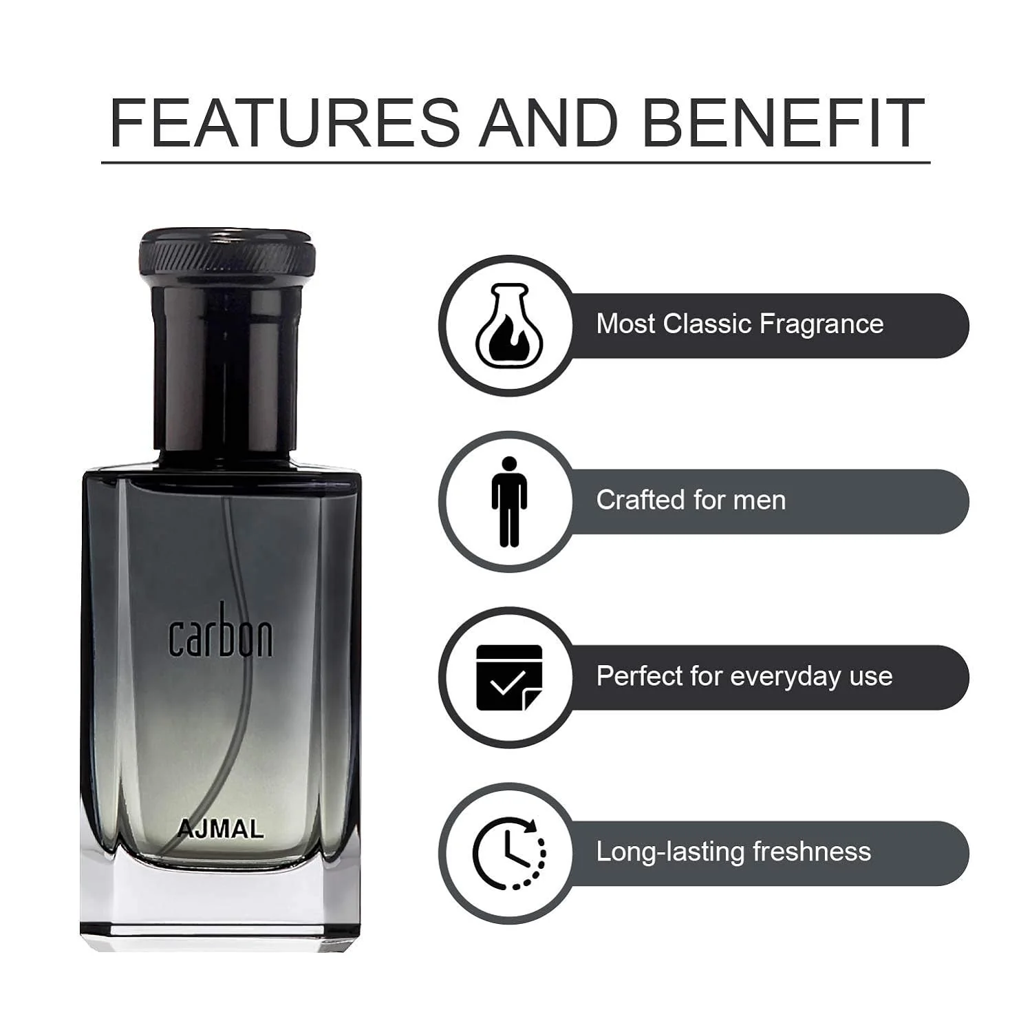 Ajmal Carbon Citrus Spicy & Neutron Fruity Eau De Parfum 100ml 3.4 Fl.oz. Each Pack Of 2 | For Men - Image 5