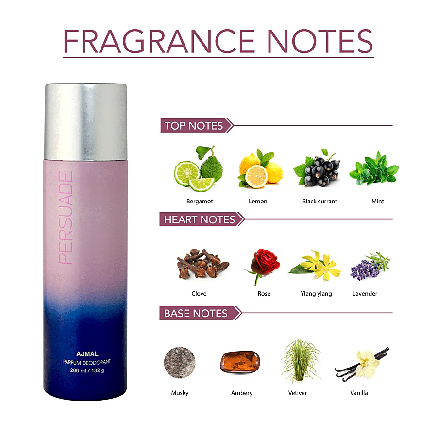 Ajmal Distraction & Persuade Deodrant 200ml 6.7 Fl.oz. + Prose Eau De Parfum 50ml 1.6 Fl.oz. For Unisex | Pacl Of 3 - Image 5