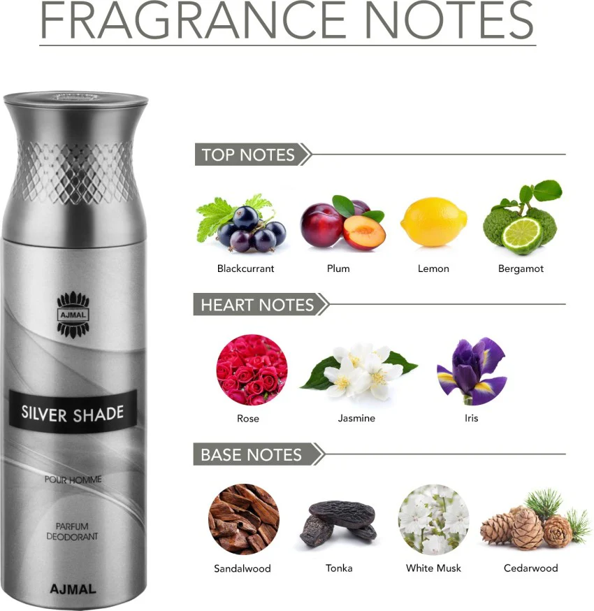Ajmal Kuro Edp 90ml 3 Fl.oz. Aromatic Spicy Perfume + Silver Shade Homme Deodrant 200ml 6.7 Fl.oz.  + Prose Eau De Parfum 50ml 1.6 Fl.oz. For Men - Image 2
