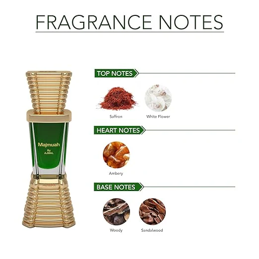 Ajmal Majmua Concentrated Oriental Perfume For Unisex 10ml 0.3 Fl.oz. | Long Lasting & Free From Alcohol - Image 3