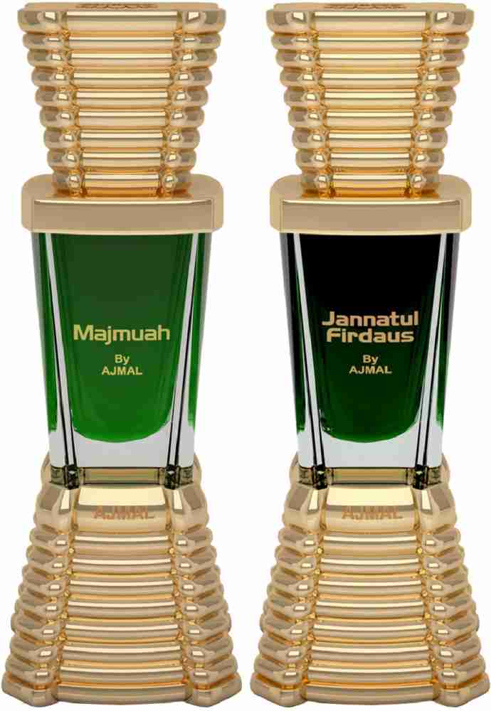 Ajmal Majmua & Jannatul Firdaus Floral Attar Each 10ml 0.3 Fl.oz. Each Pack Of 2 | For Men & Women