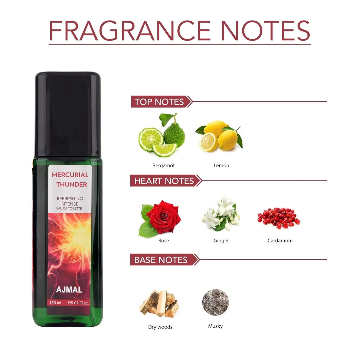 Ajmal Mercurial Thunder Eau De Toilette Oriental Perfume 150ml 5.07 Fl.oz. Long Lasting | Gift For Man And Women - Image 2