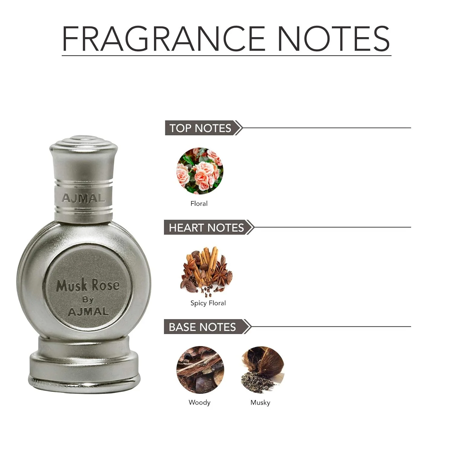 Ajmal Musk Rose Concentrated Perfume Oil Floral Musky Alcohol-free Attar 12ml 0.4 Fl.oz. & Jannatul Firdaus Concentrated Perfume Oil Oriental Attar 10ml 0.3 Fl.oz. | For Unisex - Image 4