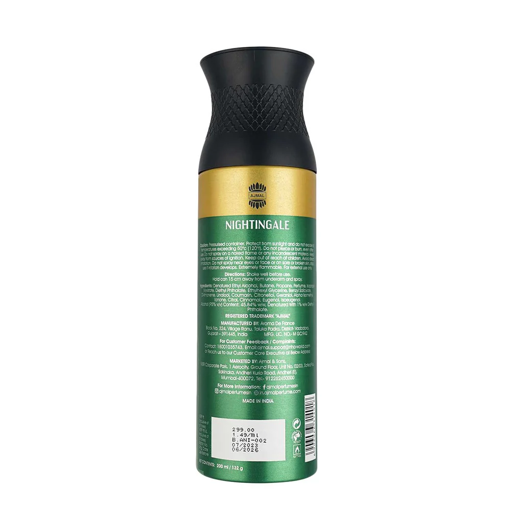 Ajmal Nightingale Soothing Marine Parfum Deodorant 200ml 6.7 Fl.oz. Casual Wear Gift For Men & Women - Image 2