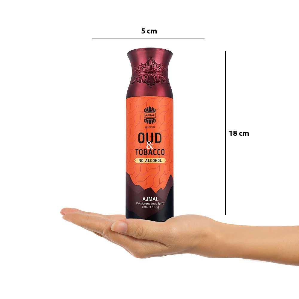 Ajmal Oud & Tobacco Deodorant Body Spray 200ml 6.7 Fl.oz. Perfume For Men & Women | Non-Alcoholic - Image 3