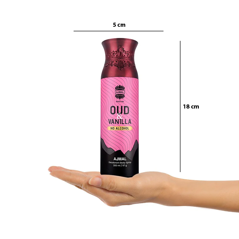 Ajmal Oud & Vanilla Deodorant Body Spray 200ml 6.7 Fl.oz. Perfume For Men & Women | Non-alcoholic - Image 3