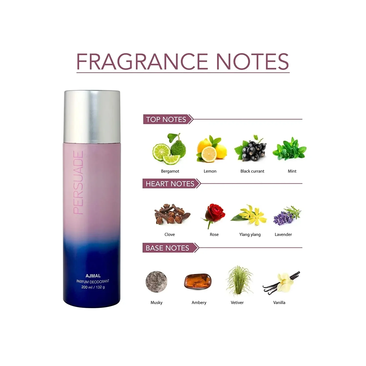 Ajmal Persuade & Nightingale Deodrant 200ml 6.7 Fl.oz. Each X2  + Aretha Eau De Parfum 50ml 1.6 Fl.oz. For Unisex | Combo Of 3 - Image 4
