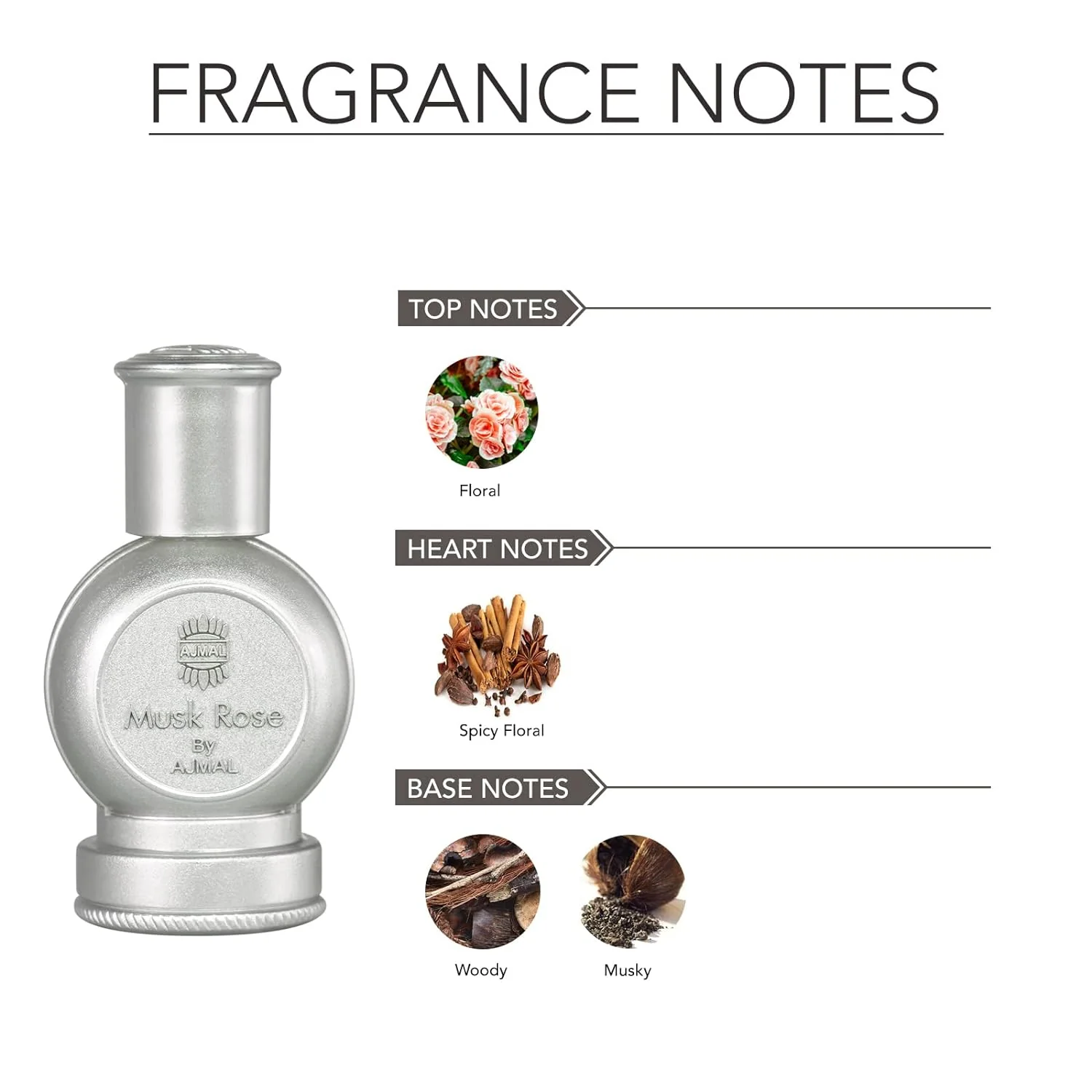 Ajmal Set Of 2 Concentrated Perfumes - Musk Rose 12ml 0.4 Fl.oz. & Khofooq 18ml 0.6 Fl.oz. Perfume Oil Woody Oudhy Alcohol-free Attar | For Unisex - Image 2