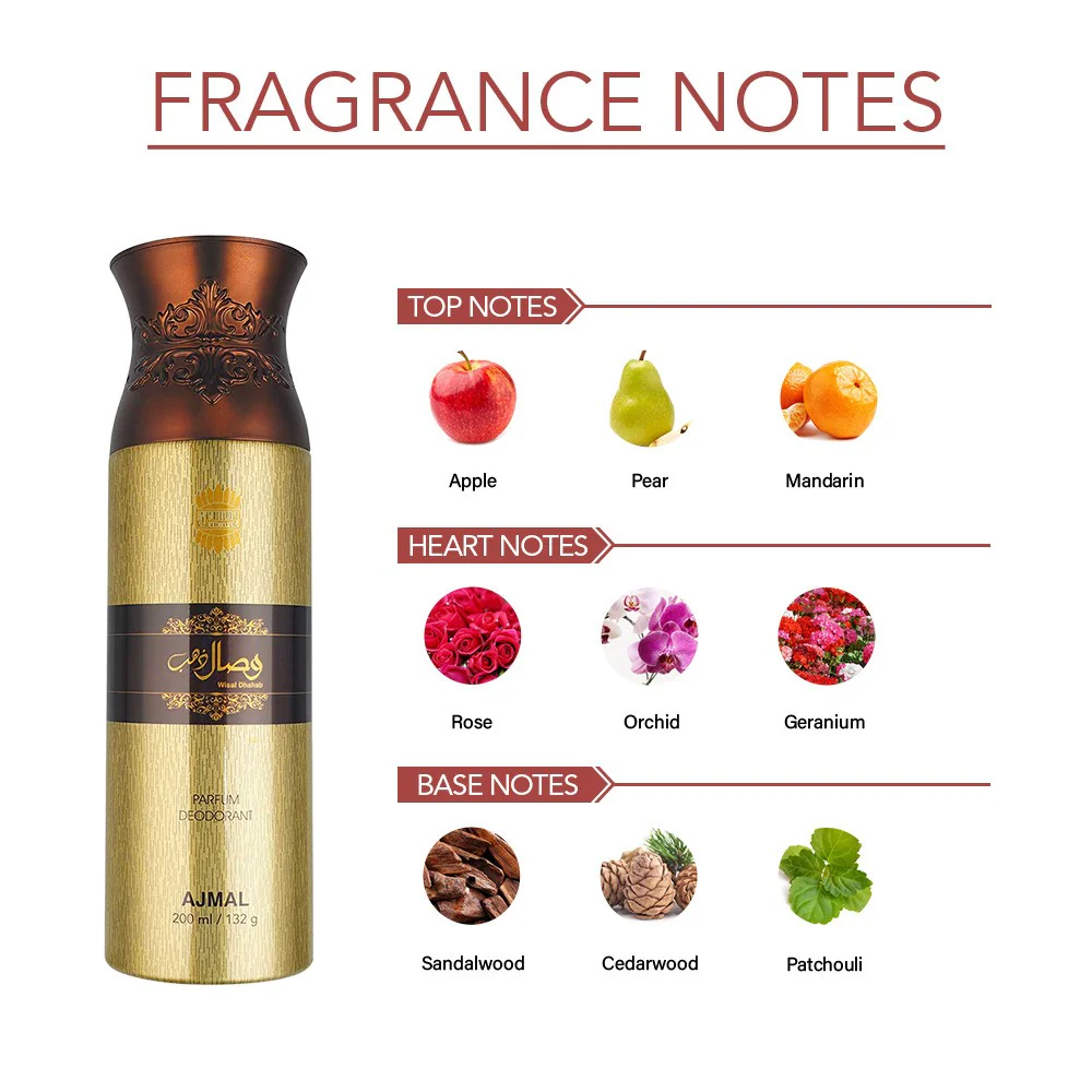 Ajmal Wisal Dhabab Parfum Deodorant 200ml 6.7 Fl.oz. Gift For Men | Long Lasting - Image 5