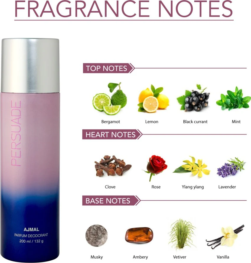 Ajmal Yearn Eau De Parfum 50ml 1.6 Fl.oz. With Magnetize & Persuade Deodorant 200ml 6.7 Fl.oz. Each X2 |  For Unisex Combo Of 3 - Image 4