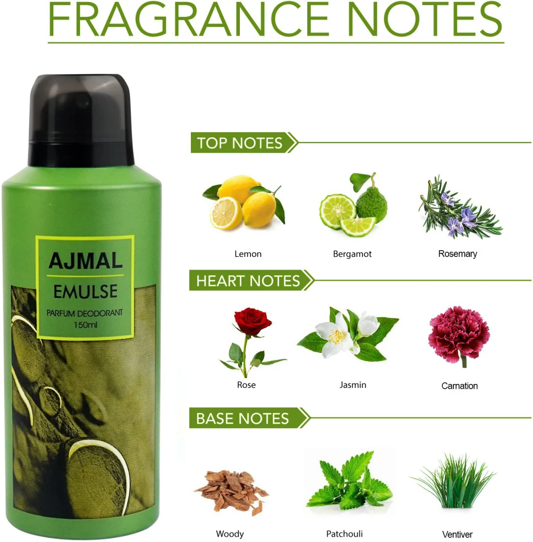 Ajmal Yearn Eau De Perfume 50ml 1.6 Fl.oz. & Emulse Deodorant 150ml 5 Fl.oz. Long Lasting Party Wear Gift For Men And Women | Pack Of 2 - Image 2