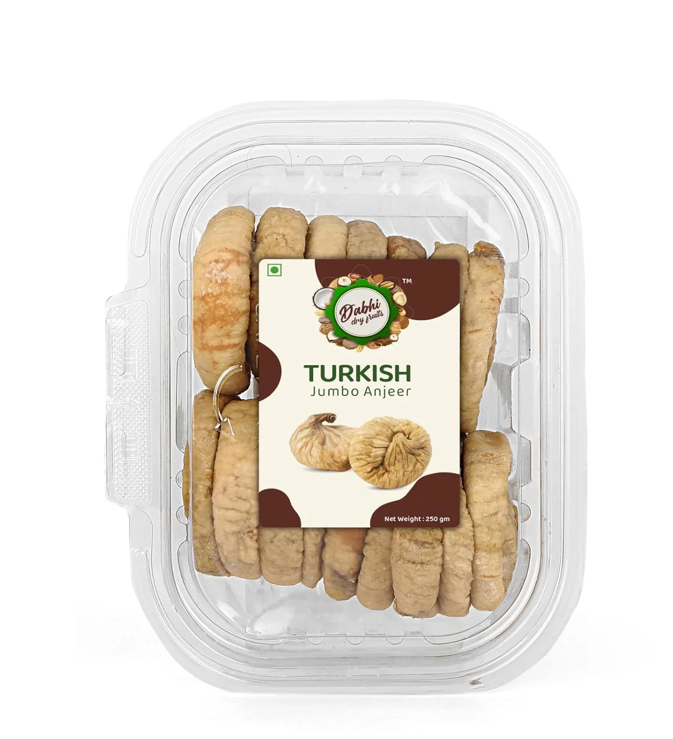 All Natural Jumbo Anjeer Turkish Figs By Dabhi Dry Fruits 250gm, | Exotic Dry Fruit For Healthy Snacking High Nutrients, Sun Dried | 8.8 Ounce